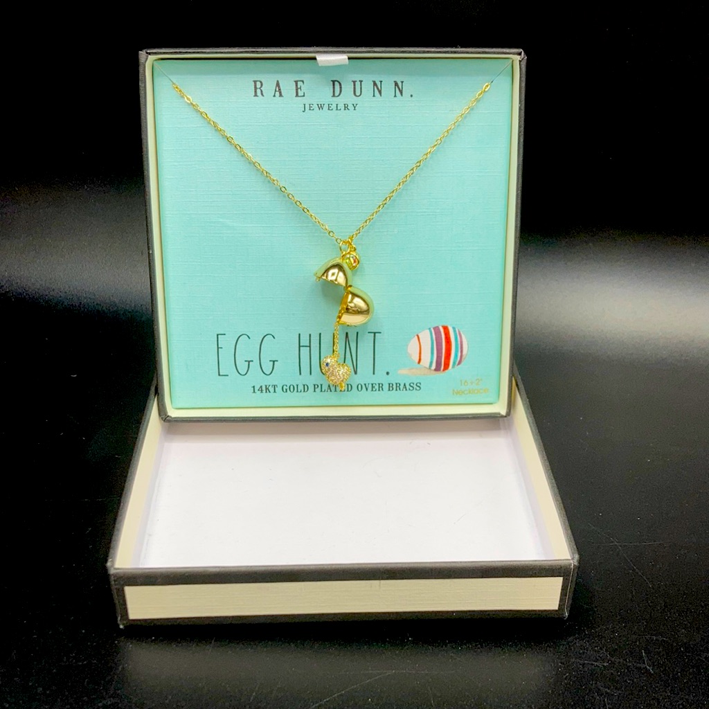 Rae Dunn Egg Hunt 14kt Gold Plated Necklace 95$